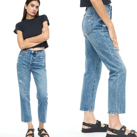 Pistola Charlie High Rise Straight Leg Ankle Length Button Fly Denim Wom… - Picture 7 of 16